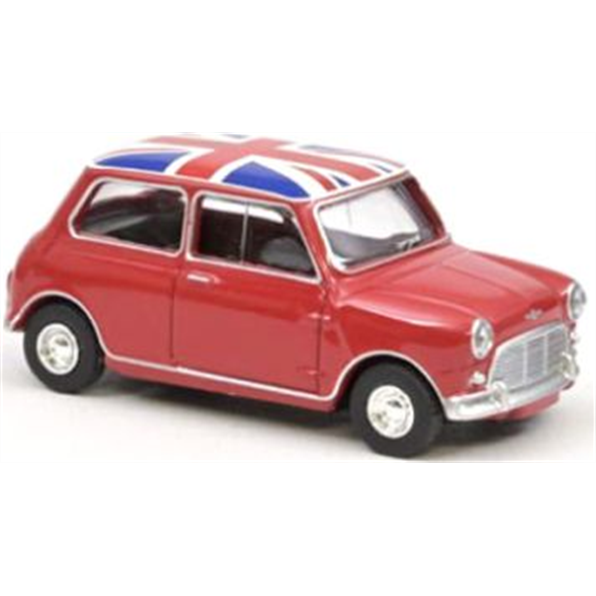 Norev 1:54 Scale Mini Cooper S Tartan Red w/Flag on Roof 1964 Mini Jet