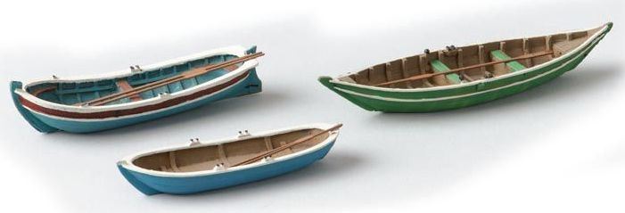 Artitec H0 Scale Old Fashion Rowboats (3 Pieces) 1:87 Ready-Made, Painted