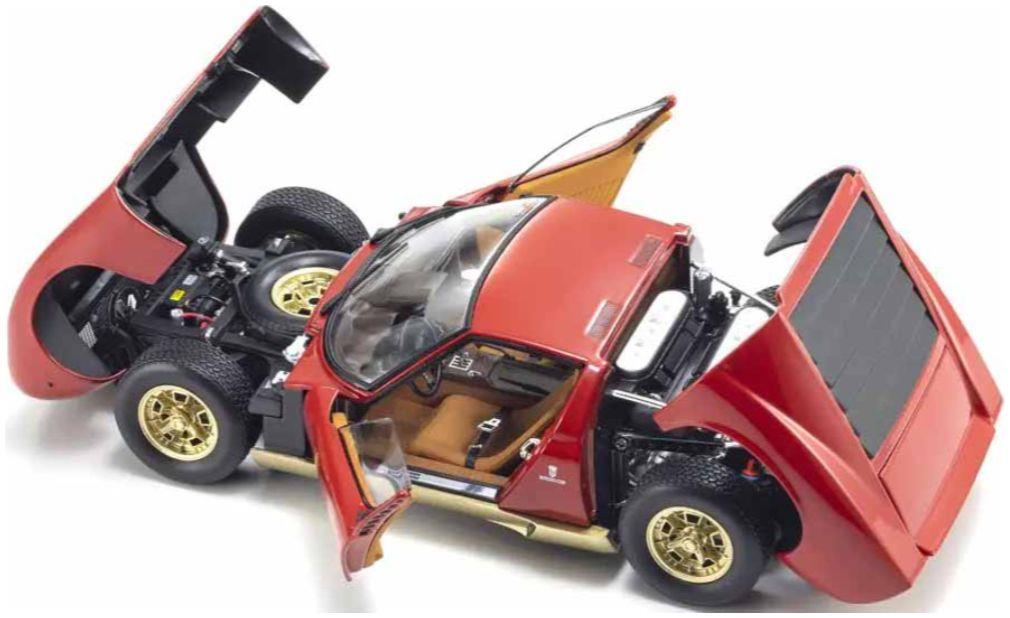 Kyosho 1:18 Scale Lamborghini Miura P400 1968 Red Gold