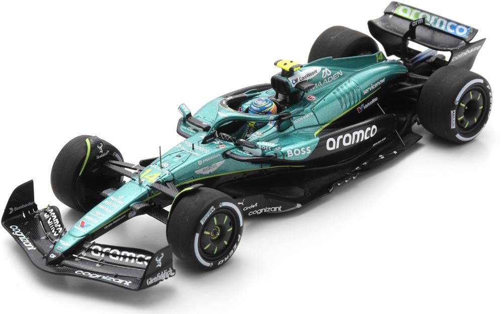 Spark 1:43rd Scale Aston Martin AMR25 #14 Aramco F1 Team 5th Hungarian GP 2025 Fernando Alonso