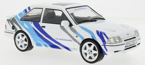 Model Car Group 1:18 Scale Ford Escort MK IV RS Turbo S2 - White Tiger Stripes 'Motorsport' 1990 - LHD