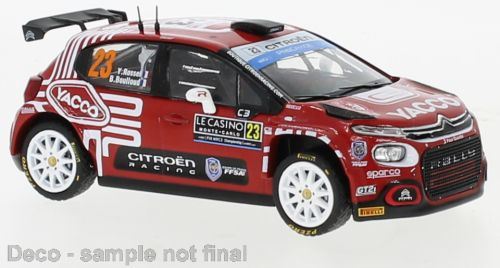 IXO 1:43 Scale Citroen C3 Rally2 #23 WRC Monte Carlo 2022 Y.Rossel/B.Boulloud