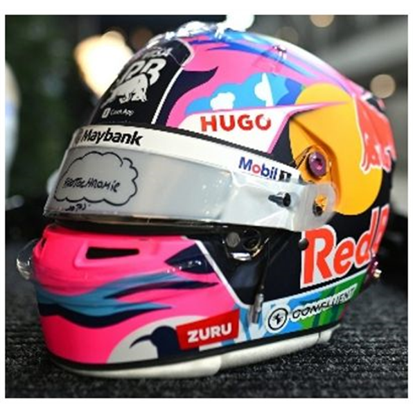 Spark 1:5th Scale Visa Cash App RB F1 Liam Lawson Helmet Singapore GP 2025