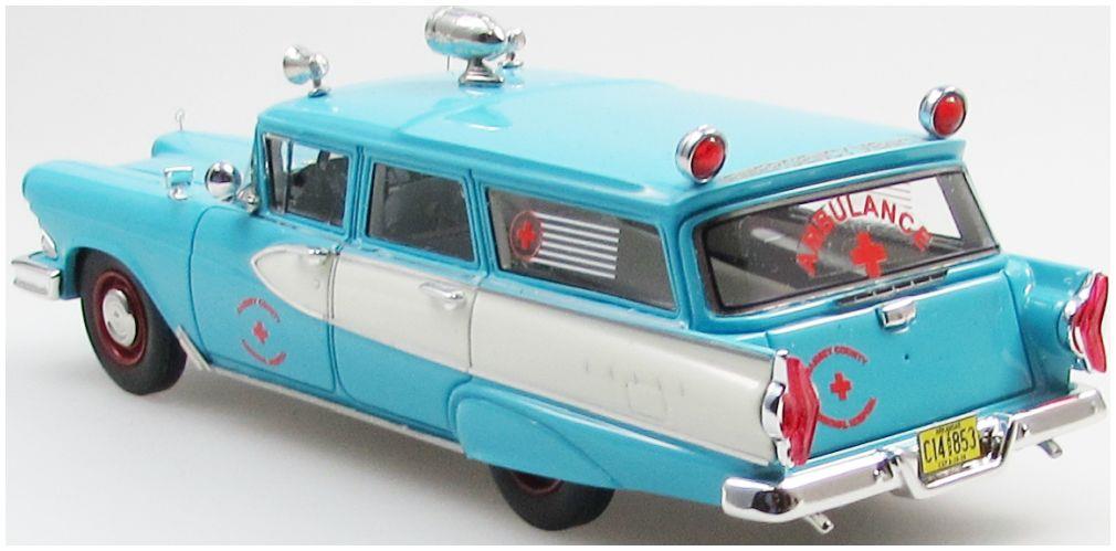 Esval 1:43rd Scale Edsel Villager 4 Door Station Wagon Ambulance Blue/White/Red 1958