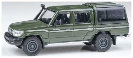 Paragon  1:64th Scale Toyota Land Cruiser Dbl Cab Pickup LC79 Military Green (RHD) 2014