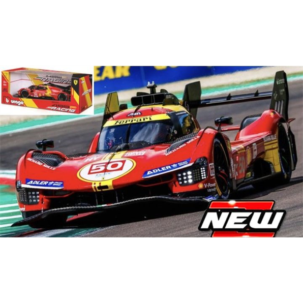 Burago 1:24 Scale Ferrari 499P Hypercar 24h Le Mans Champion 2024 #50