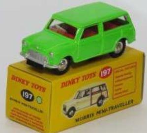 Atlas Editions  Scale Morris Mini-Traveller fluorescent (197) Atlas reproduced 'Dinky'