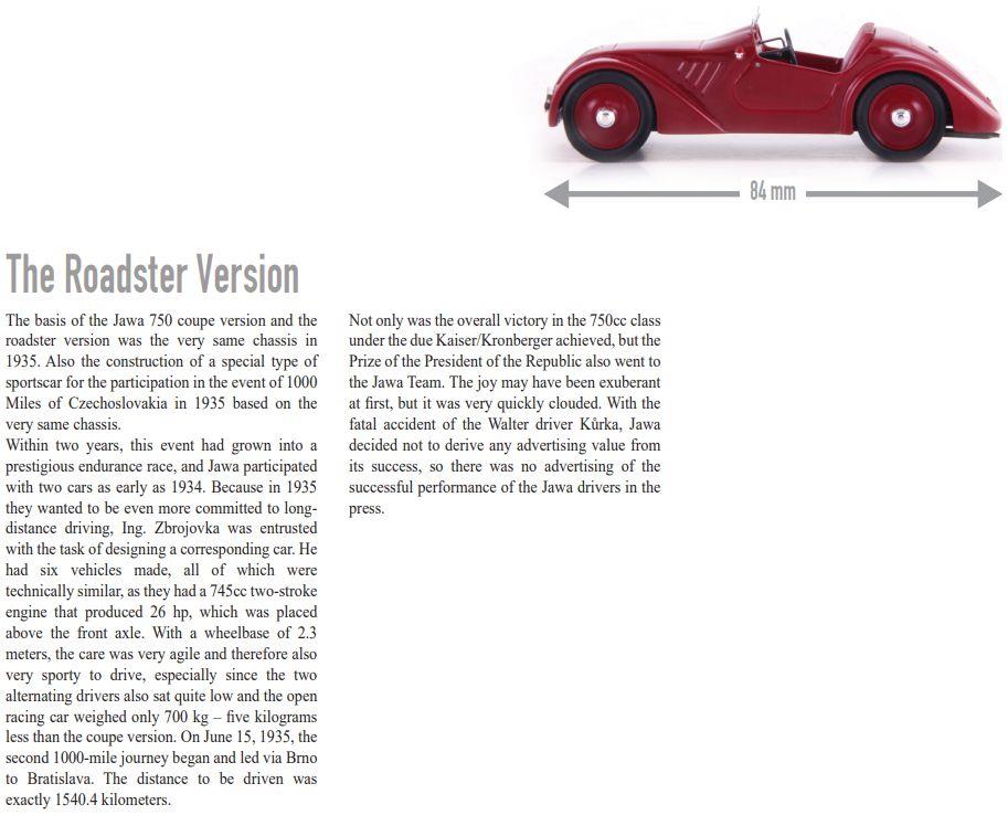 Autocult 1:43 Scale Jawa 750 Roadster Dark Red