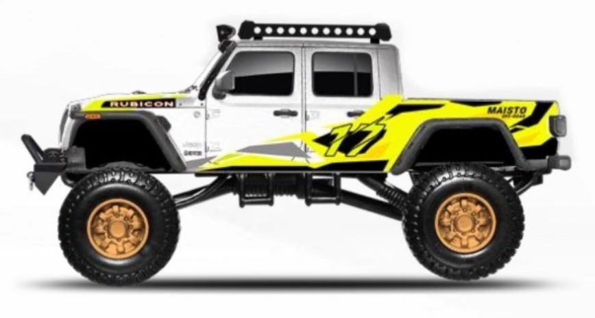Maisto Jeep Gladiator 2020 White/Yellow  4.5 Scale"