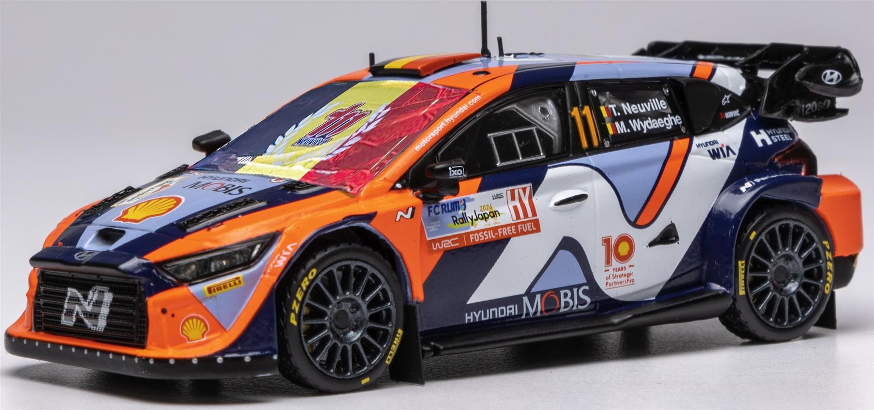 IXO 1:43 Scale Hyundai i20 N RALLY1 #11 Neuville/Wydaeghe 2024 Japan World Champion Edition WRC1