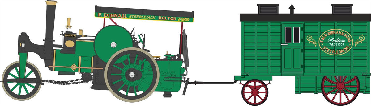 Oxford Diecast 1:76 Scale Aveling + Porter Road Roller + L.Wagon Fred Dibnah