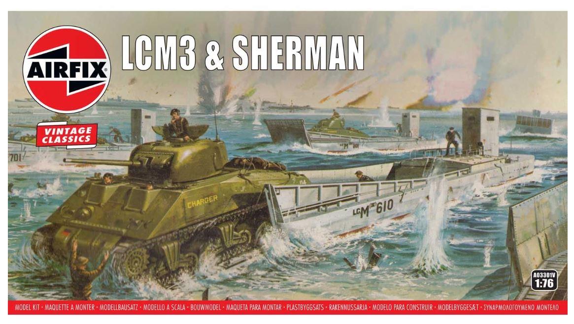 AIRFIX A03301V 1/76 Scale LCM3 &amp; Sherman Overlord