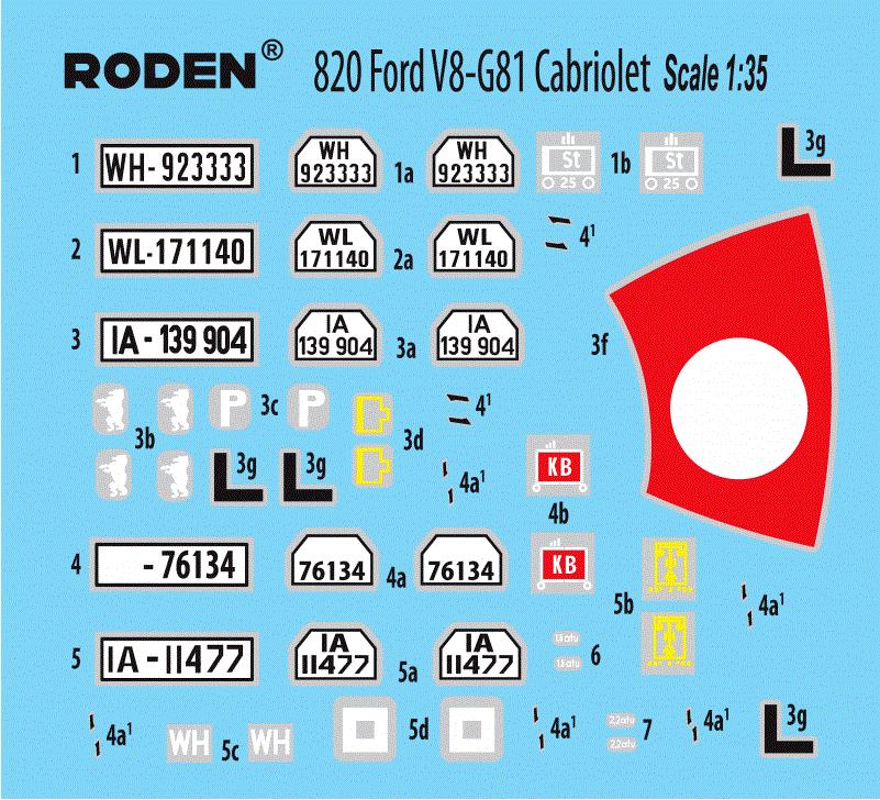 Roden 820 – 1/35 Scale Ford V8-G81 Cabriolet  WW2 German Service