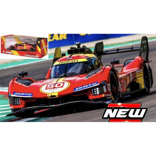 Burago 1:18 Scale Ferrari 499P Hypercar 24h Le Mans Champion 2024 #50
