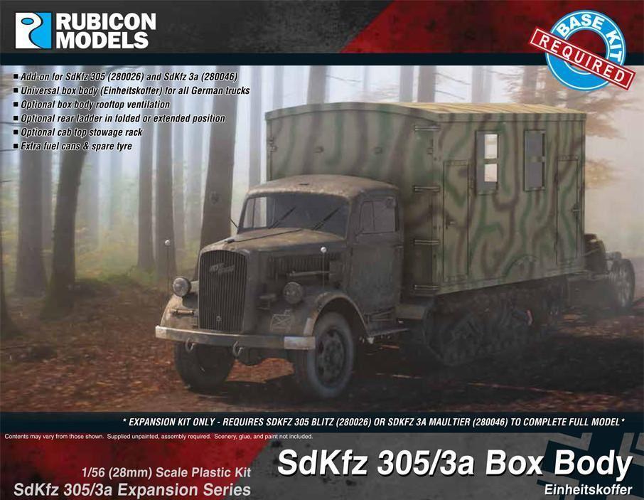 Rubicon Models 1/56 Scale SdKfz 305/3a Expansion Set Box Body Einheitskoffer RU280047