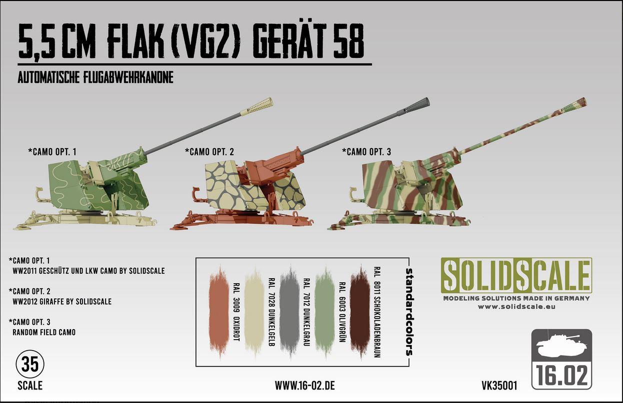 Custom Scale 16.02 VK35001 1/35 Scale 5.5cm Flak VG2 Device 58