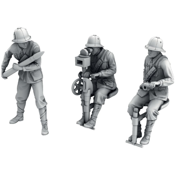 IBG 1:72 Scale Italian Autocannone 3Ro da 90/53 Crew (3D Printed - 3 Figures)