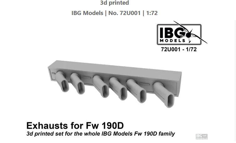 IBG 72U001  1/72 Scale 3D EXHAUSTS FOR FW 190D FAMILY
