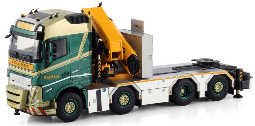 WSi 1:50 Scale Volvo FH5 Globetrotter 8x2 Tag Axle w/Palfinger PK 92002 SH + Jib Bolk