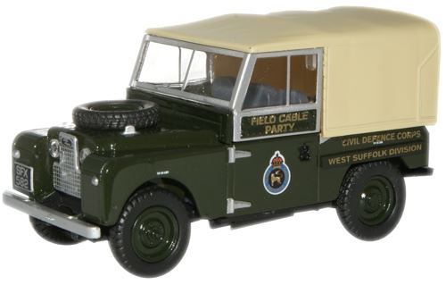 Oxford Diecast 1:76 Scale Land Rover Series I 80" Civil Defence Corp