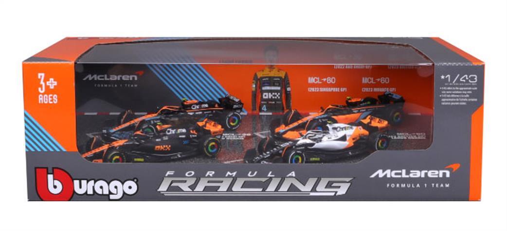 Burago 1:43 Scale McLaren F1 Lando Norris Highlights 4pc Set