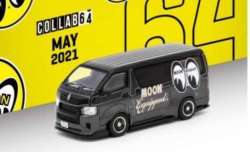 Tarmac Models 1:64 Scale Toyota Hiace Widebody 'Mooneyes' Black