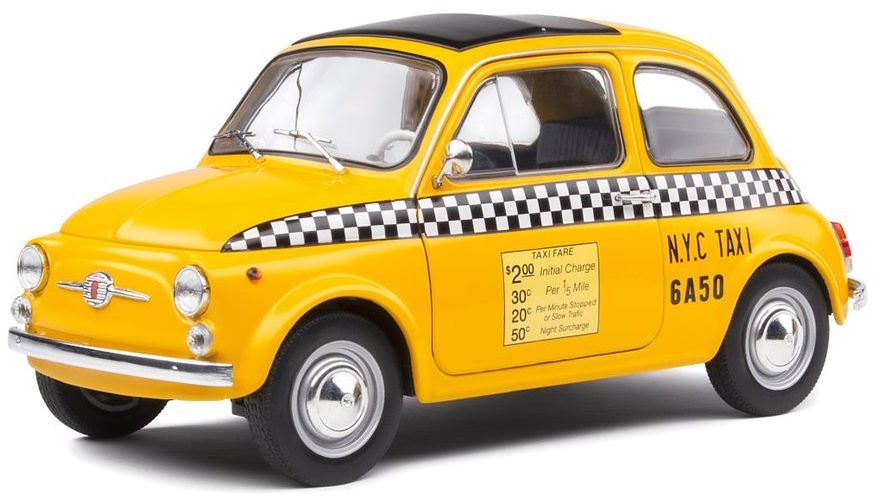 Solido 1:18 Scale Fiat 500 Taxi NYC 1965