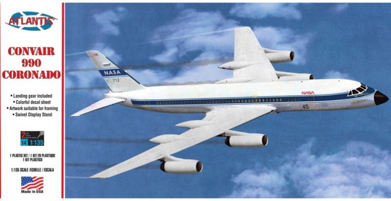 Atlantis kits 1:135 Scale Convair 990 Jet Airliner w/NASA Markings