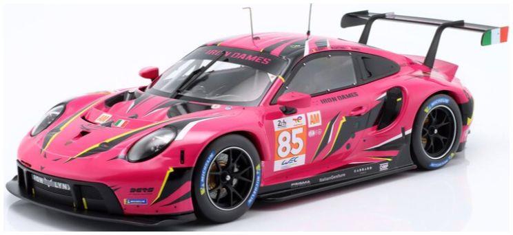 IXO  1:18th Scale Porsche 911 RSR #85 Iron Dames 24h Le Mans 2023 Bovy/Gatting/Frey