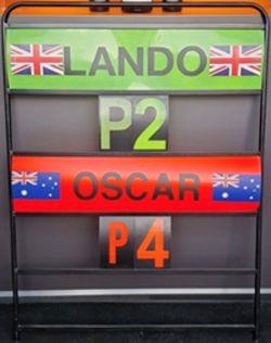 Spark 1:18 Scale McLaren MCL60 #4 2nd British GP 2023 Lando Norris w/Pit Board