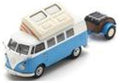 Schuco 1:43 Scale VW T1 Campingbus w/Westfalia Trailer Blue