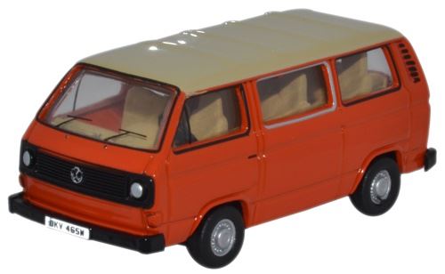 Oxford Diecast 1:76 Scale VW T25 Bus - Ivory/Brilliant Orange
