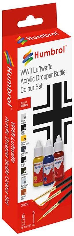 Humbrol   Acrylic Paint & Brush Luftwaffe WWII Colou