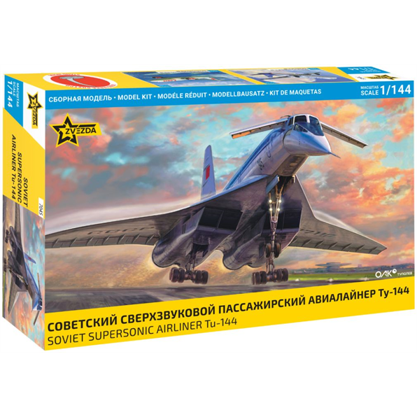 Zvesda 1:144 Scale Tu-144 Tupolev Supersonic Civil Airliner