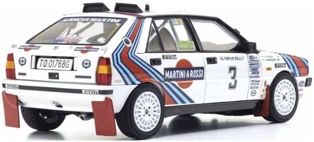 Kyosho 1:18th Scale Lancia Delta HF 4WD Olympus Rally 1987 Martini Rossi #3