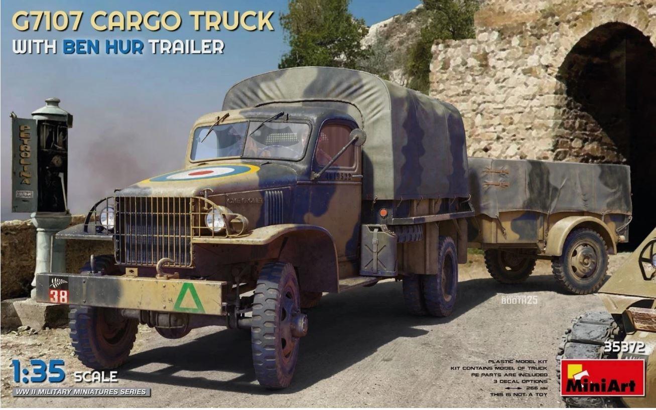 Miniart 35372 1/35 Scale G7107 1,5t Cargo Truck with Trailer PLASTIC MODEL KIT