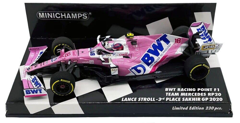 Minichamps 1:43 Scale BWT Racing Point F1 Team Mercedes RP20 L.Stroll 3rd Sakhir GP 2020