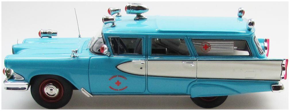Esval 1:43rd Scale Edsel Villager 4 Door Station Wagon Ambulance Blue/White/Red 1958