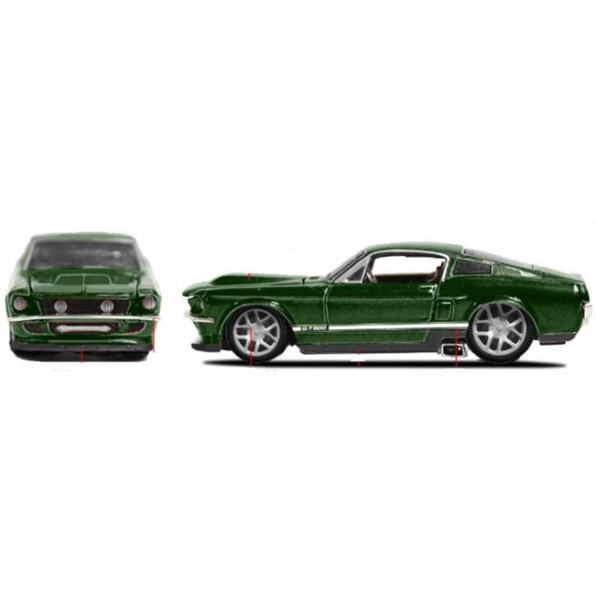 Burago 1:64 Scale Ford Mustang Gt 1967 - Dark Green/White