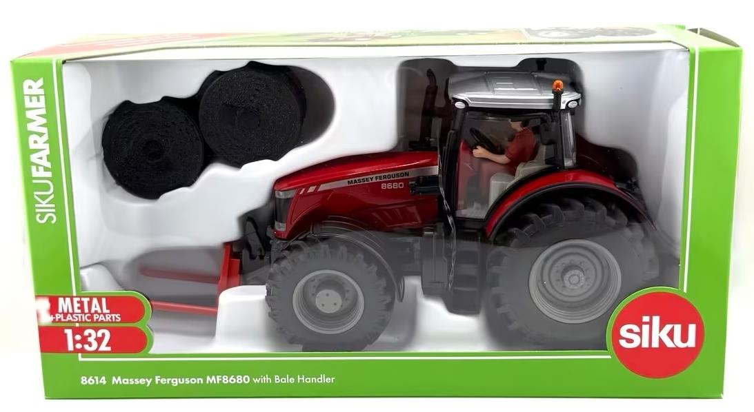 Siku  1:32nd Scale Massey Ferguson MF 8680 w/Bale Handler