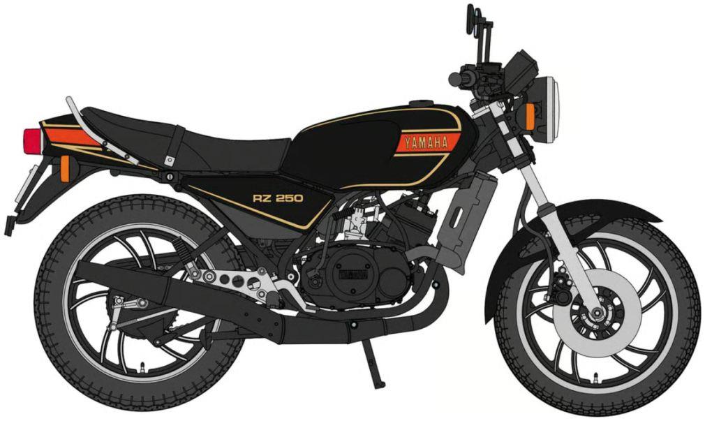 Hasegawa 1:12th Scale Yamaha RZ250 4L3 Black 1980