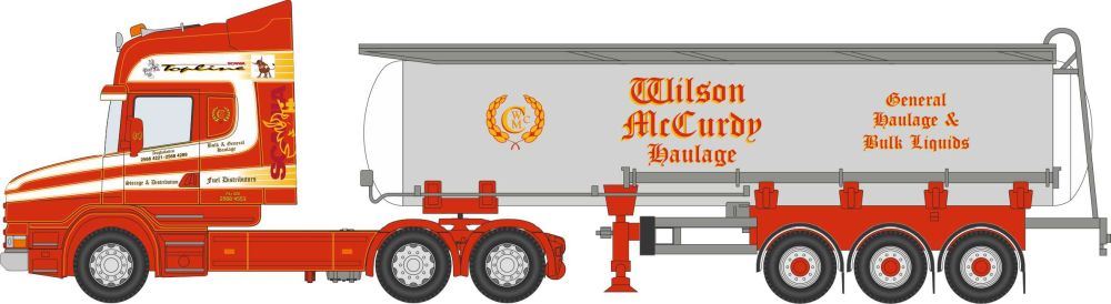 Oxford Diecast 1:76 Scale Scania T Cab Cylindrical Tanker Wilson McCurdy