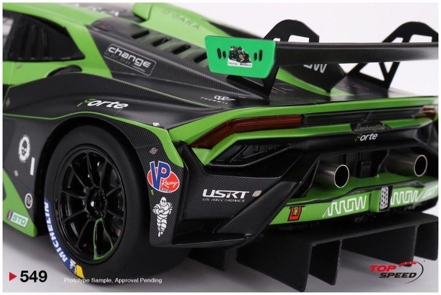 Truescale TSM 1:18 Scale Lamborghini Huracan GT3 EVO2 #78 Forte Racing IMSA 2023 Daytona 24hrs