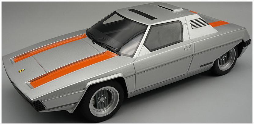 Tecnomodels 1:18 Scale Ferrari 308 GT Bertone Rainbow 1976 Silver Metallic/Orange Bertone 1st Maquette