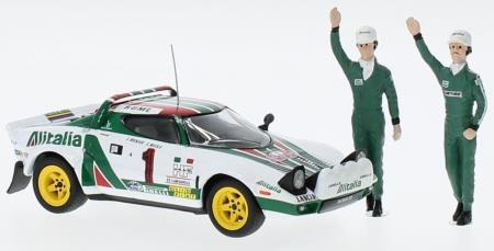IXO 1:43 Scale Lancia Stratos HF #1 Rally Monte Carlo 1977 Winner Serie 1 w/Figures Munari/Maiga
