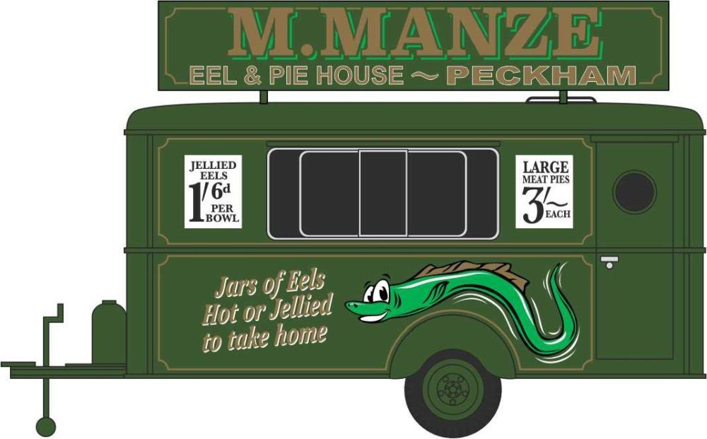 Oxford Diecast 1:76 Scale Mobile Trailer M Manze Jellied Eels