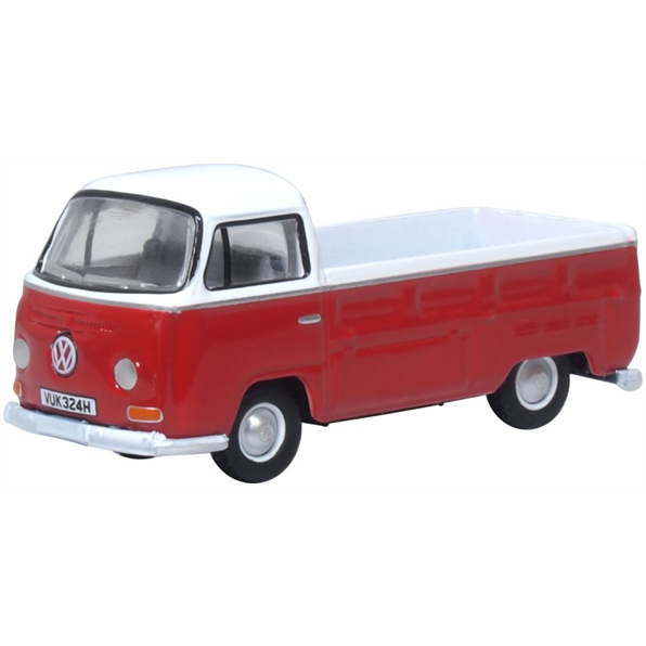 Oxford Diecast 1:76 Scale VW Bay Window Pick Up Poppy Red/White