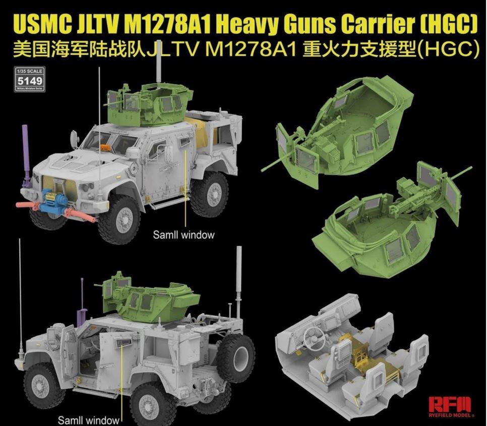 RyeField Model 5149 1/35 Scale USMC JLTV M1278A1 Heavy Guns Carrier (HGC) Model Kit
