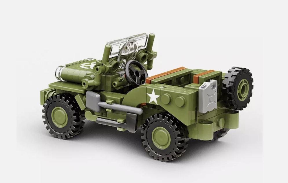 Build Army B1101 1/33 Scale Willys MB Jeep Utility Vehicle Brick Model 178pcs