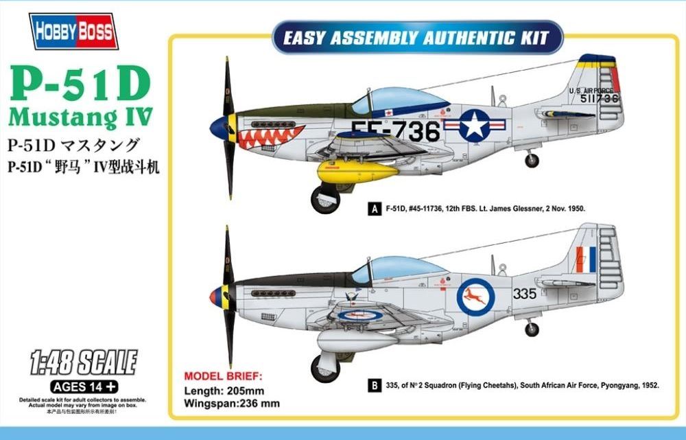 Hobbyboss 1:48 Scale P-51D Mustang IV Fighter